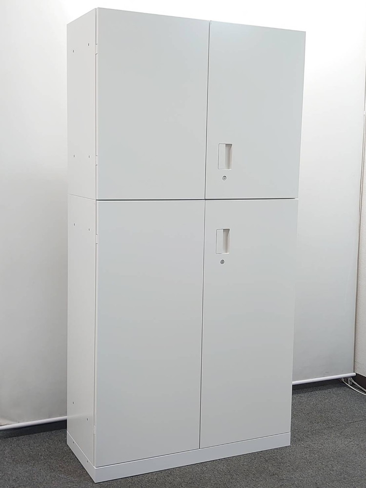【美品】 イトーキ eS 上下書庫 両開き書庫 スチール書庫 キャビネット 両開きキャビネット 収納庫 保管庫 本棚 書棚 W900 D400 H1790 【中古オフィス家具】【中古】