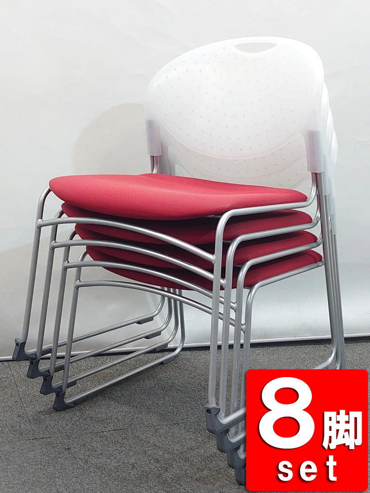 【送料無料 地域限定】 会議チェア 8脚セット イトーキ クリケットチェア スタッキングチェア ミーティングチェア 会議イス KLC-111CB-Z5R6【中古オフィス家具】【中古オフィス家具】 【中古】