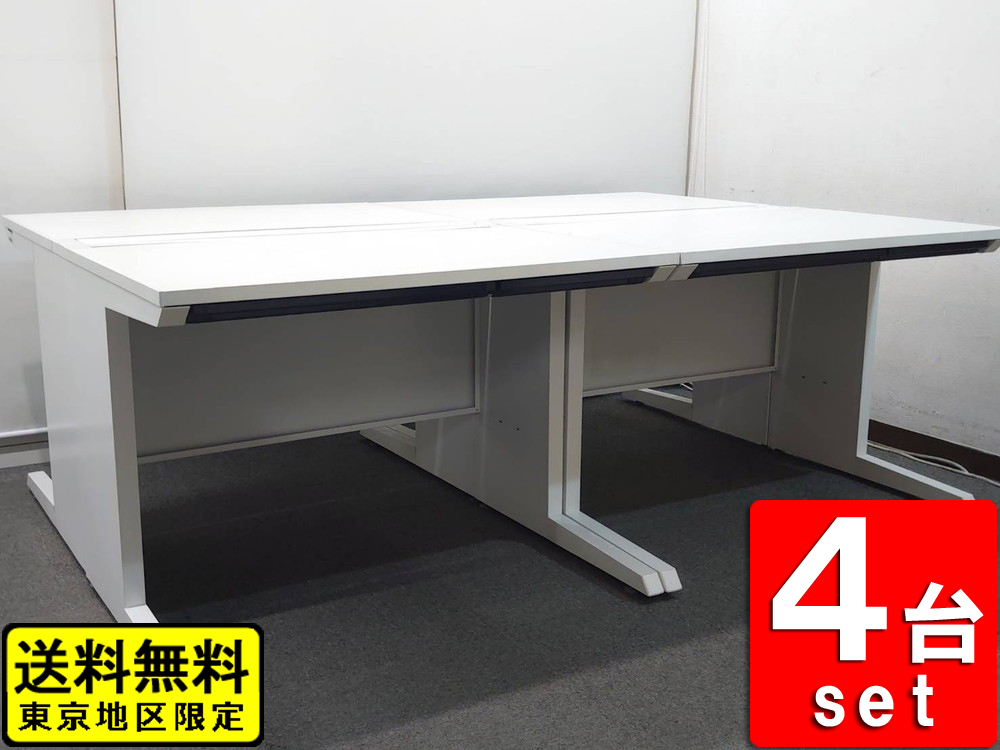 【送料無料 東京地区限定】【在庫20台あり】イトーキ CZR 人気のホワイト色 ４台セット 平机 スチールデスク オフィスデスク ワークデスク デスク 平デスク 事務デスク【中古オフィス家具】【中古】