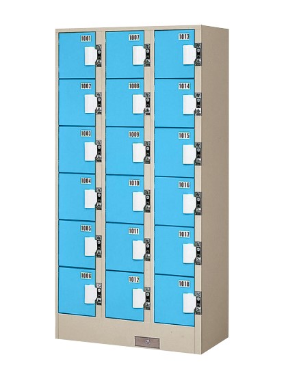 【法人様限定商品】18人用 コインロッカー コイン式ロッカー コインリターン式 更衣用ロッカー スチールロッカー ２色  【完成品】【新品オフィス家具】