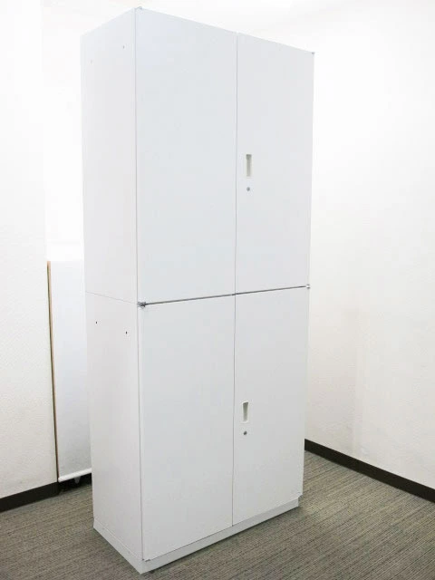 中古 キャビネット イトーキ シンライン 両開き書庫 上下セット スチールキャビネット 鍵付き収納庫【中古オフィス家具】