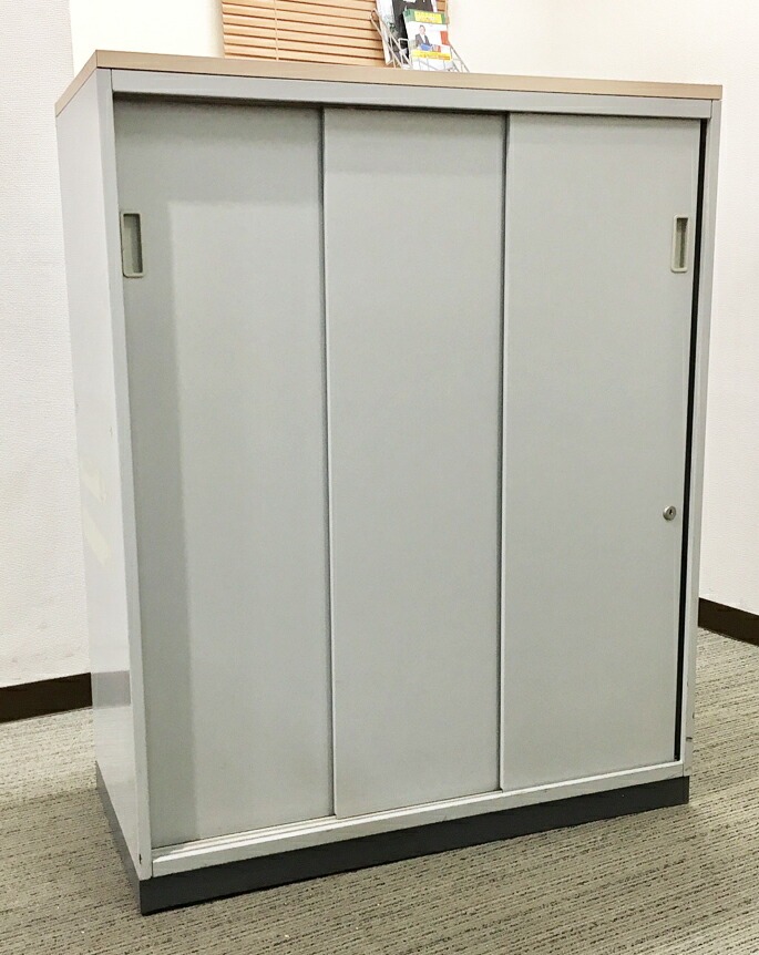 スチール書庫 ウチダ SU-2 引き違い書庫 3枚扉 W900×D400×H1100