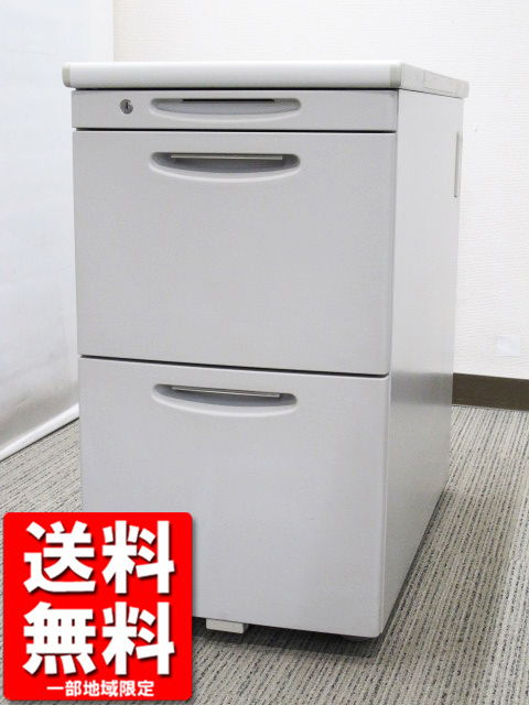 脇机 袖机 3段 サイドワゴン デスクワゴン【中古オフィス家具】【中古】