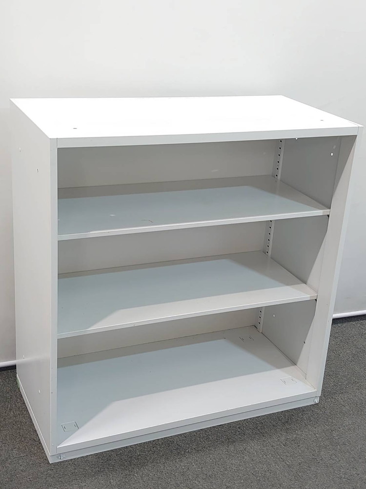 オープン書庫 3段 書庫 ウチダ ホワイト ベース付き キャビネット W900 D450 H930 中古