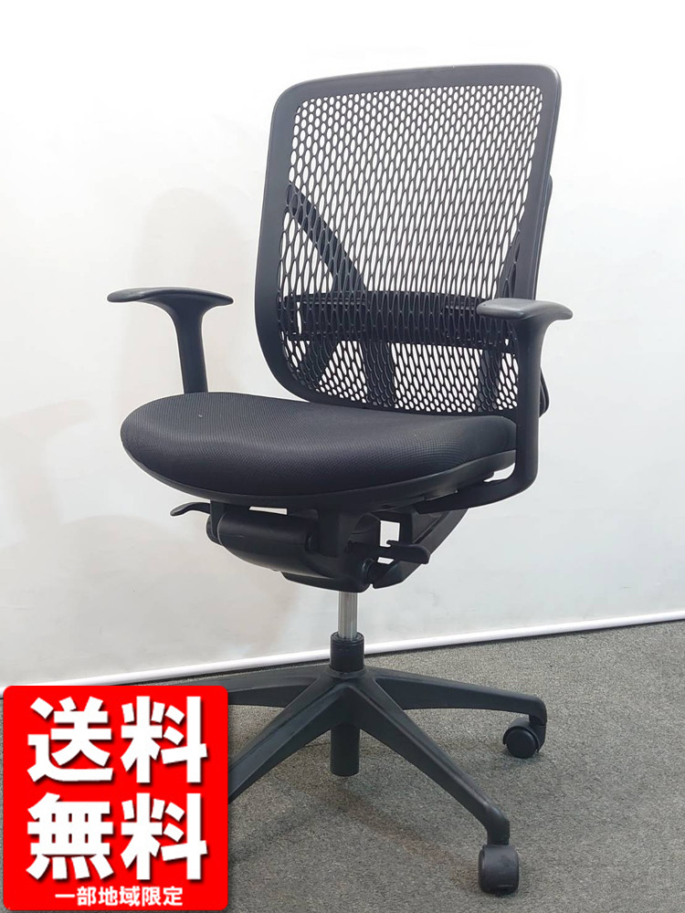 美品 オフィスチェア メッシュ ハイバック 肘付き イエラ イナバ キャスター付 T170112 中古