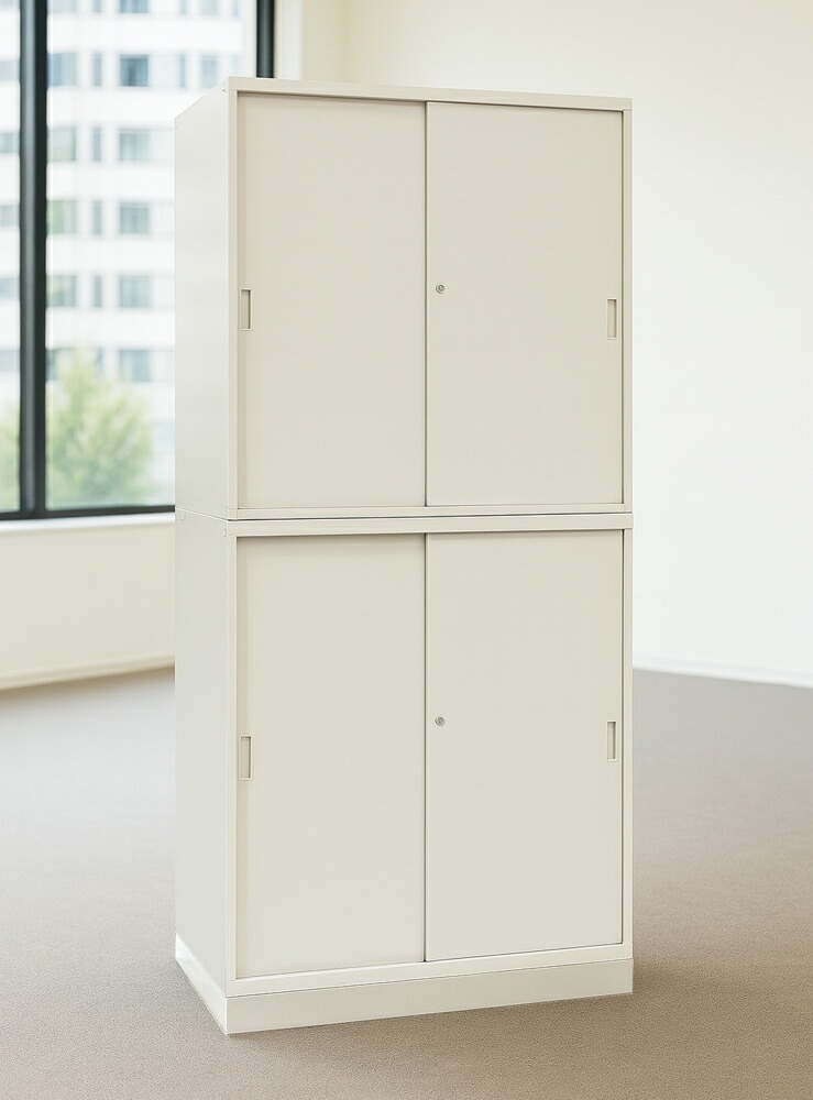 上下書庫 引き違い 書庫 オカムラ42 W900 D450 H2200 中古