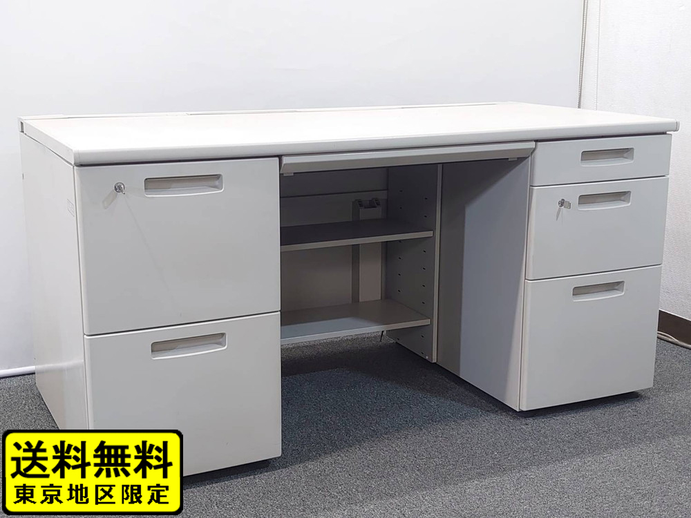 【送料無料 東京地区限定】 【美品】 201９年製 コクヨ 両袖机 スチールデスク オフィスデスク 両袖デスク 役員デスク マネジメントデスク エグゼクティブデスク 事務机  【中古オフィス家具】【中古】