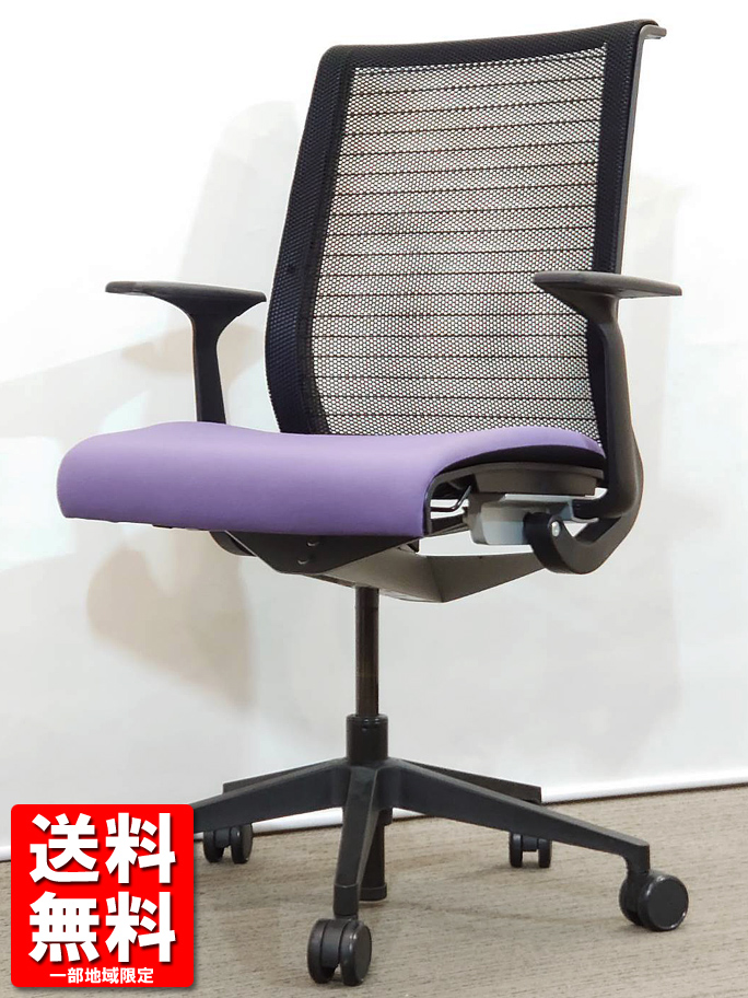 在庫多数あり【送料無料 地域限定】スチールケース Steelcase シンクチェア Think デスクチェア メッシュチェア オフィスチェア 事務チェア 肘付き【中古オフィス家具】【中古】