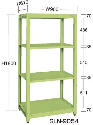 【法人様限定商品】サカエ SAKAE スチールラック 4段 倉庫棚 物品棚 本棚 書棚 キャビネット 均等耐荷重棚板１段当り250kg  均等耐荷重棚１連当り1250kg　【車上渡し】